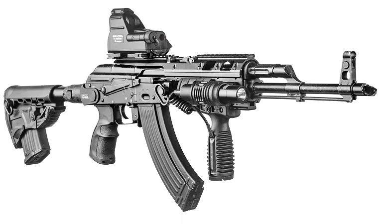 Приклад телескопический Fab Defense для АКМС складной черный - фото 6