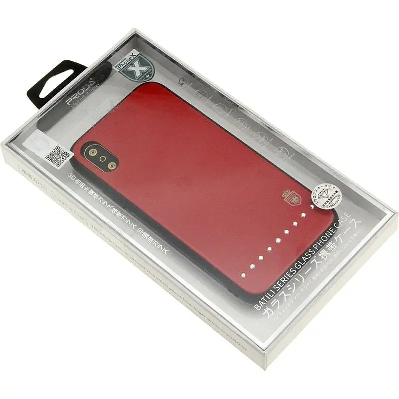 Чохол-накладка Remax Batili Series Glass Case Apple iPhone X Red - фото 2