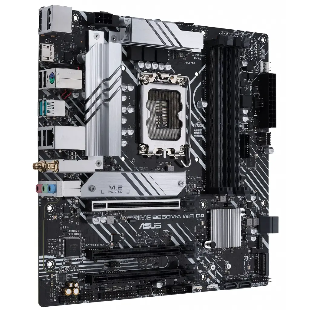 Материнська плата ASUS PRIME B660M-A WIFI D4 (PRIME B660M-A WIFI D4) (Socket 1700, Intel B660, Micro-ATX) - фото 2