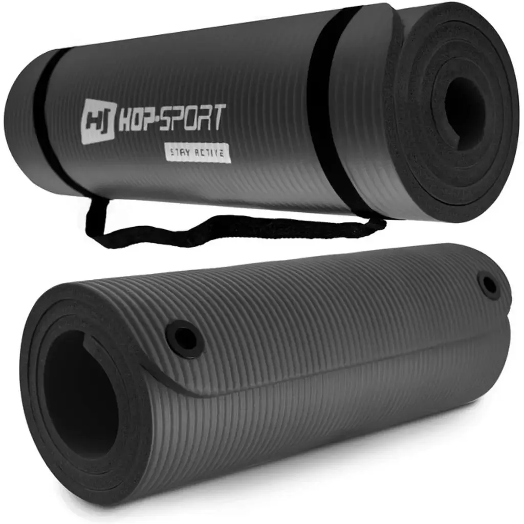 Мат для фітнесу та йоги Hop-Sport HS-N015GM 1,5см чорний - фото 3