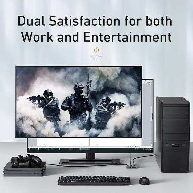Разветвитель HDXiaomi Baseus Matrix HDXiaomi Splitter 2-in-1 или 1-in-2 Space CAHUB-BC0G Grey - фото 6