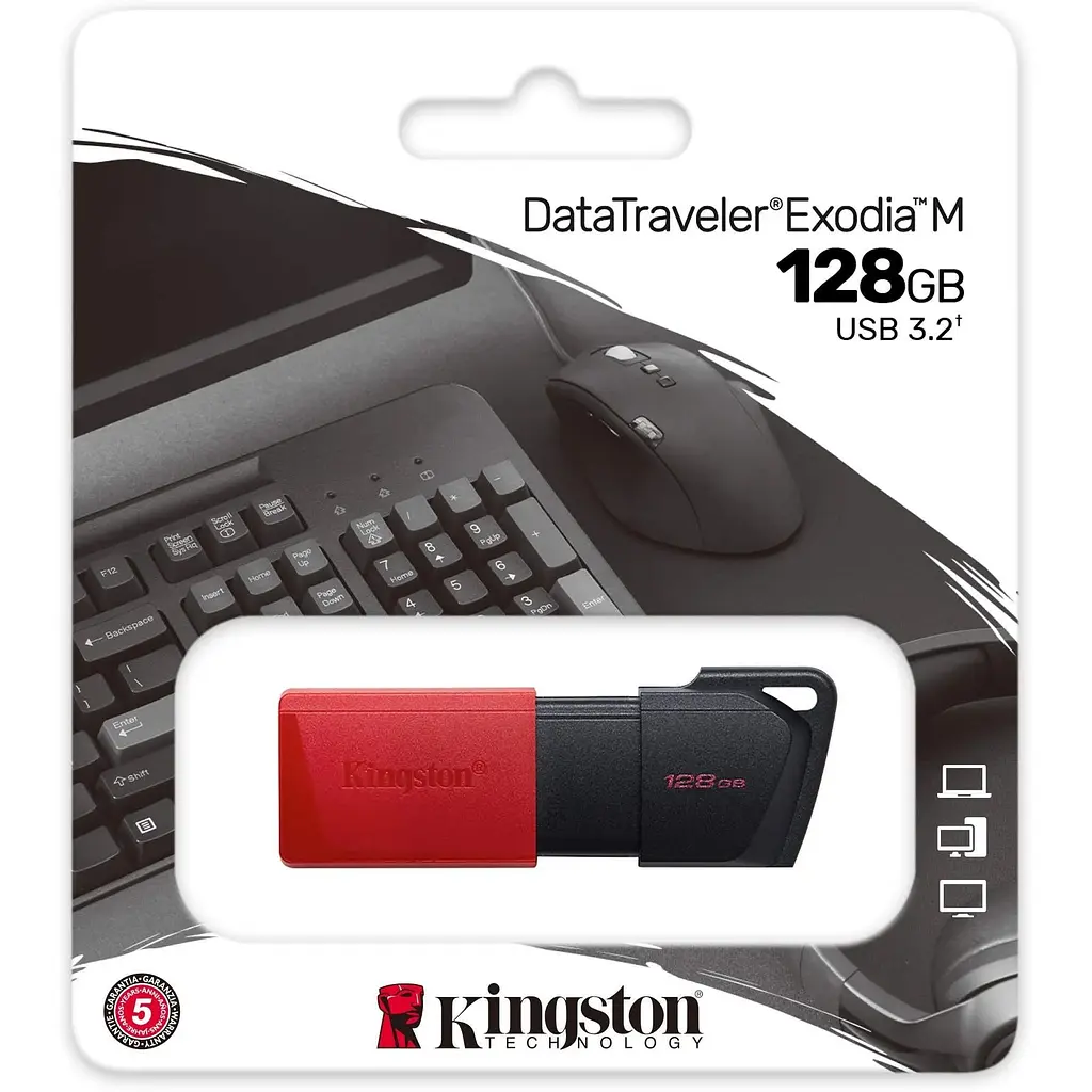 USB флеш-накопичувач Kingston DataTraveler Exodia M 128GB USB-A 3.2 Black/Red (DTXM/128GB) [71704] - фото 3