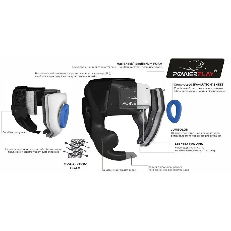 Боксерский турнирный шлем PowerPlay 3045 S Black - фото 4