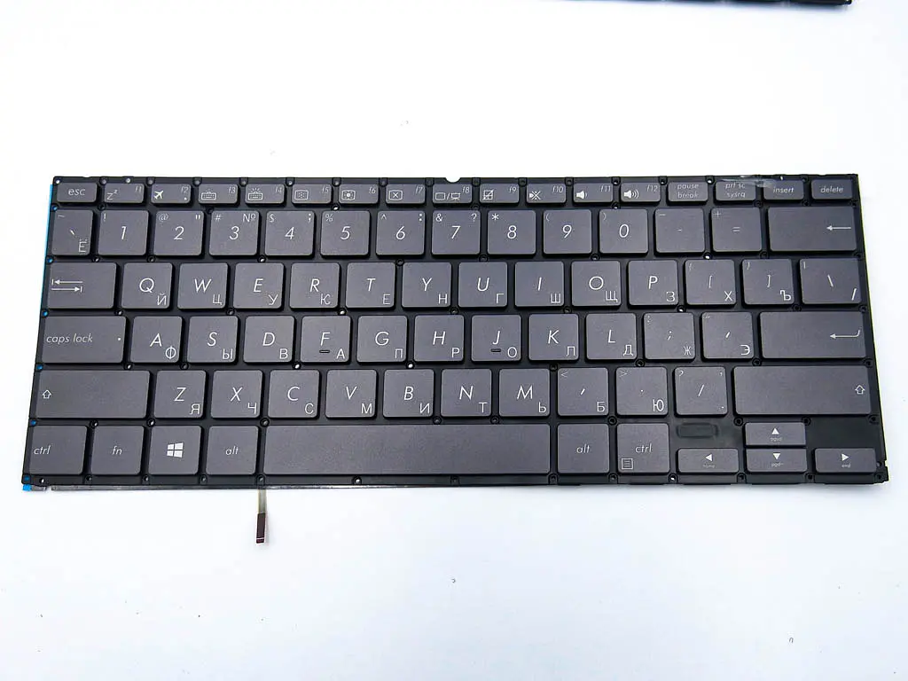 Клавіатура для ASUS UX370, UX370U, UX370UA (RU Gray з підсвічуванням) - фото 3