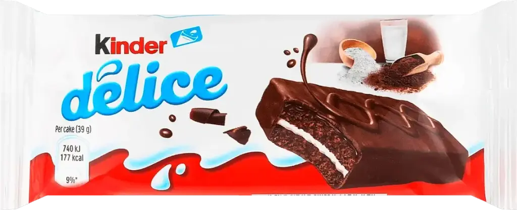Упаковка бісквітів Kinder Delice з молочною начинкою 39 г х 20 шт - фото 2