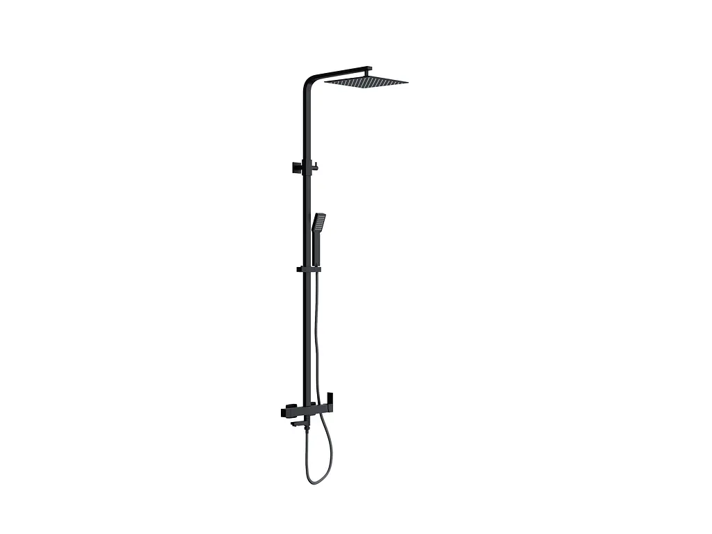 Душова система Corsan Ango black mat з виливом CMN030MBL, Чорний матовий - фото 8