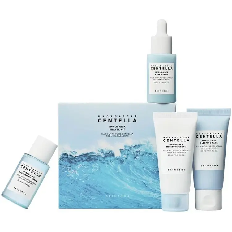 Набір для обличчя Skin1004 Madagascar Centella Hyalu-Cica Travel Kit тонер, 30 мл + сироватка, 30 мл + крем, 30 мл + маска, 30 мл