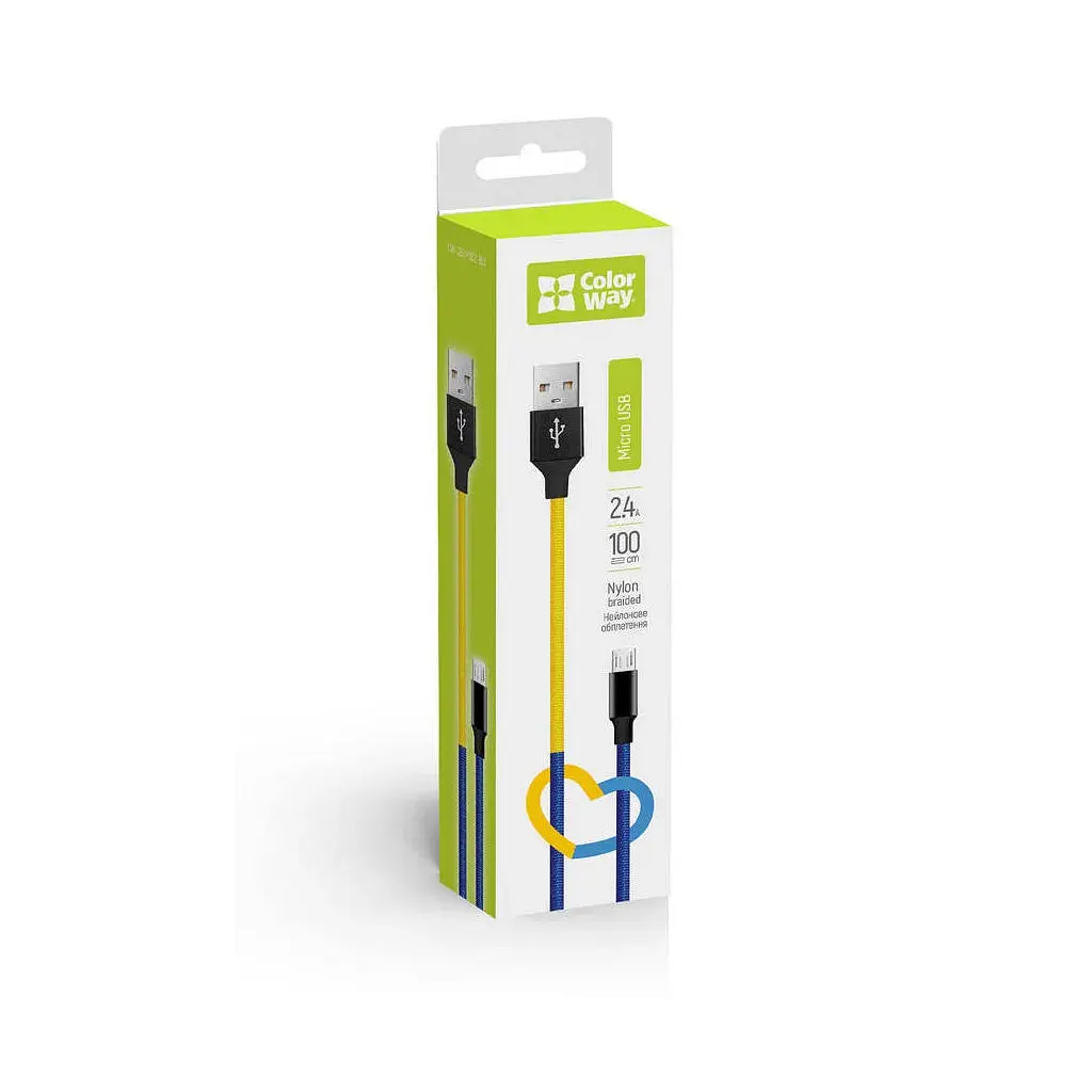 Дата кабель USB 2.0 AM to Micro 5P 1.0m National ColorWay (CW-CBUM052-BLY) - фото 6
