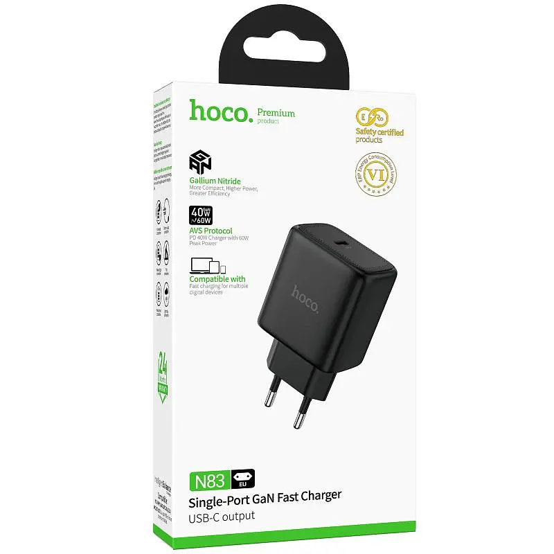 СЗУ Hoco N83 Profit PD40W (1USB-C) Black - фото 2