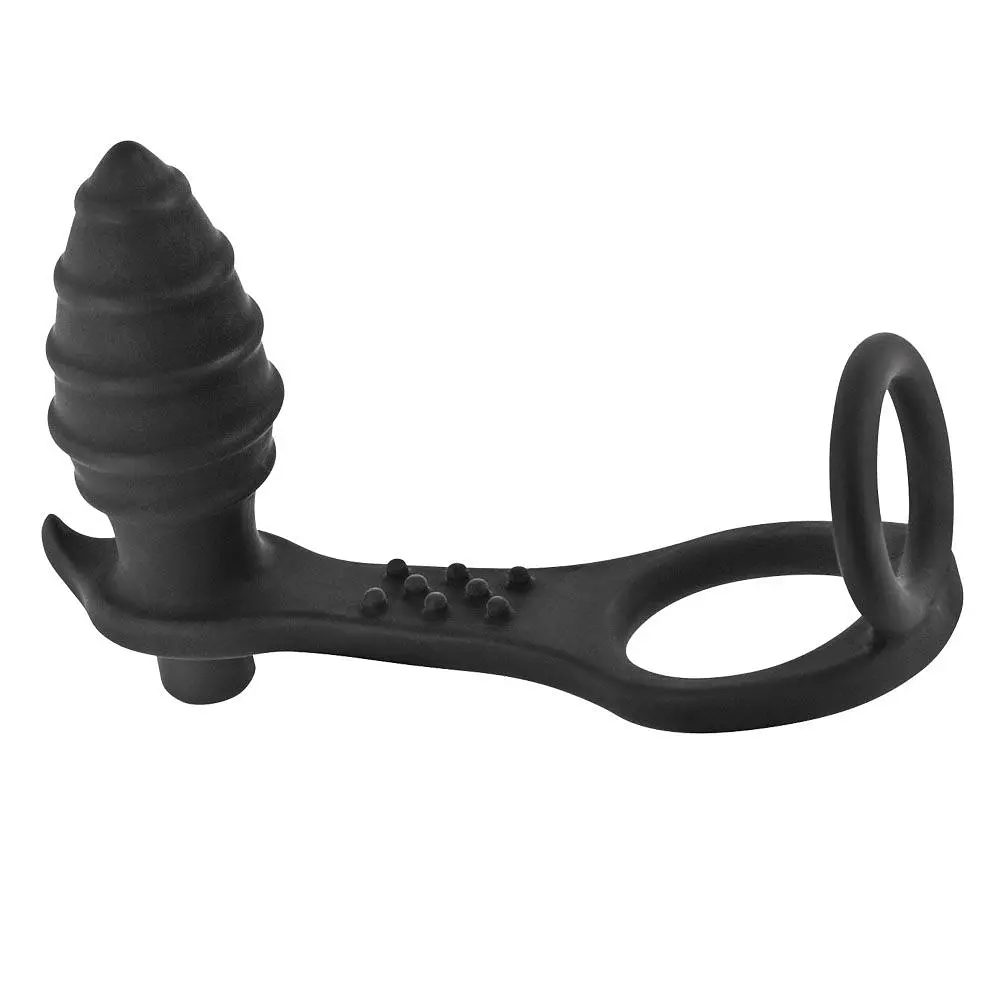 Стимулятор простати BlueJunker Cockring Anal Plug, 16 см (чорний) - фото 2