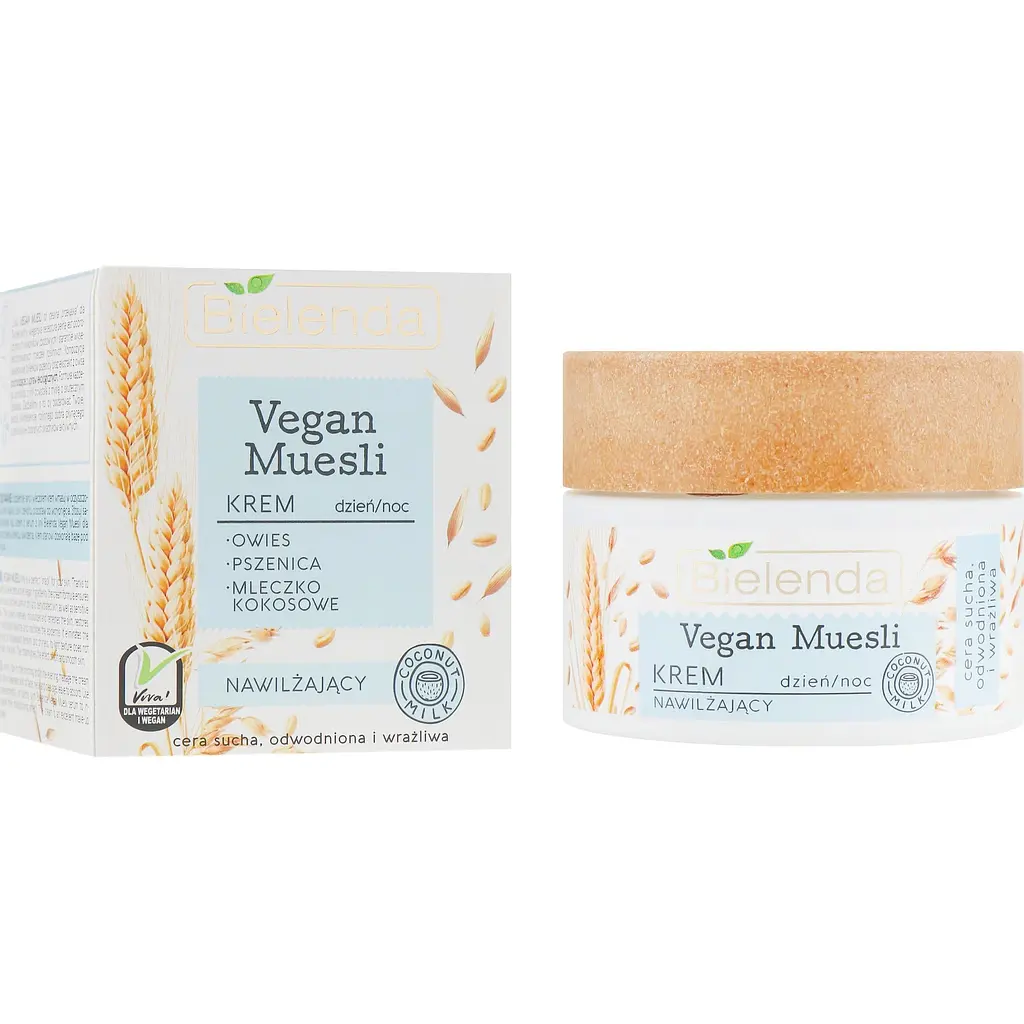 Зволожуючий крем для обличчя Bielenda Vegan Muesli, пшениця, овес, кокосове молоко, 50 мл - фото 2