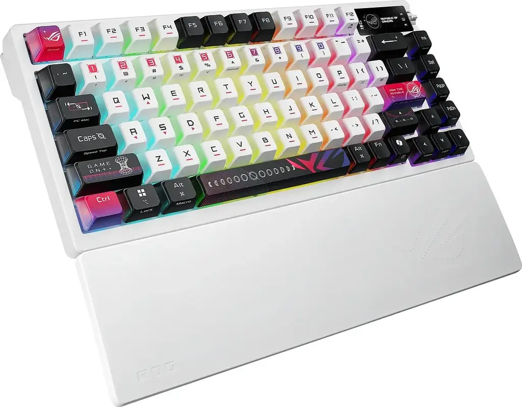 Клавиатура ASUS ROG Azoth X 75% Exploded NX Snow V2 EN PBT Black (90MP044F-BKUA30) - фото 2