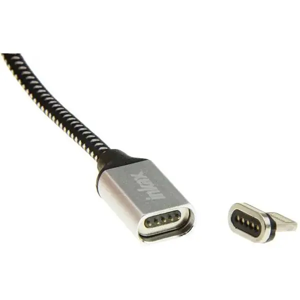 Кабель Inkax CK-50 magnetic Lightning cable 1m Black - фото 3