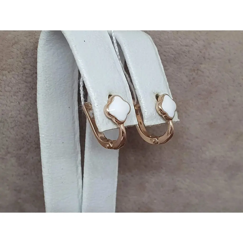 Золотые серьги Семейные драгоценности с эмалью. 1720556-1Б - фото 3