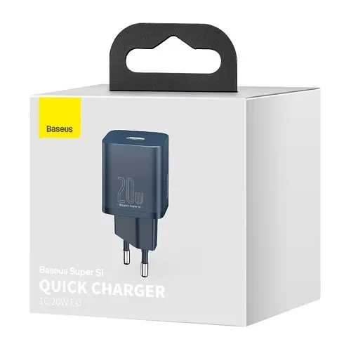 Сітчастий зарядний пристрій Baseus Super Si Quick Charger 1C 20W EU синій CCSUP-B03 - фото 5