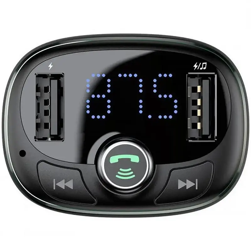АЗП FM модулятор Baseus S-09 Overseas Edition 3.4A (2USB-A) (CCMT000301) Black - фото 3