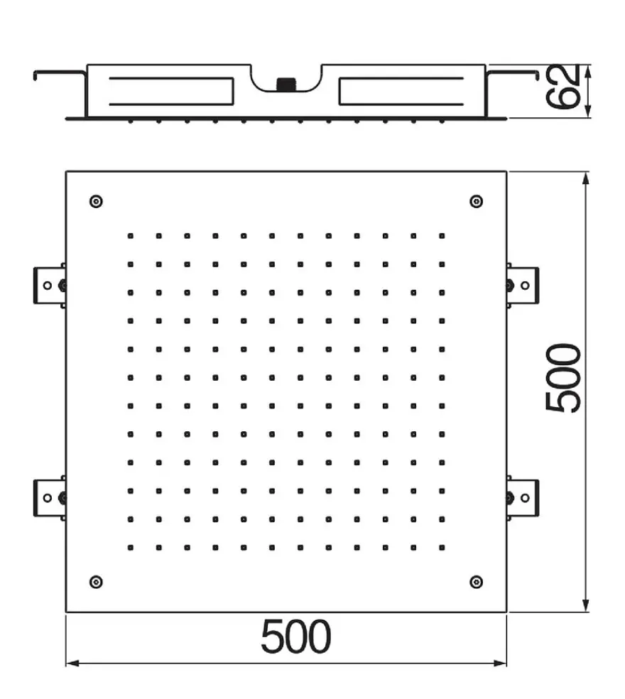 Верхній душ Nobili Components Flush-fit Velvet Black AD139-101BM, Чорний матовий - фото 2