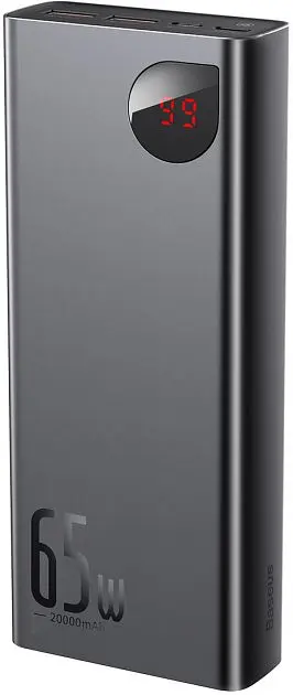 Зовнішній акумулятор Baseus Adaman Metal Digital Display 20000mAh 65W Black (PPIMDA-D01) [68284] - фото 3