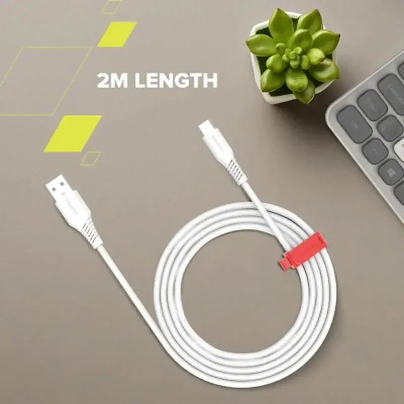 Дата кабель USB 2.0 AM to USB-C 2.0m 18W TPE white Canyon (CNS-AC18SC20W) - фото 2
