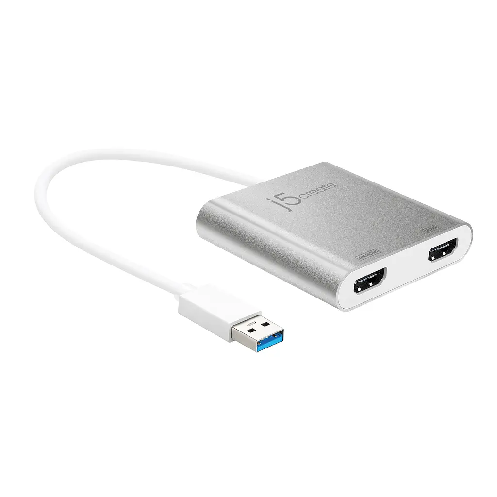 Адаптер J5create USB-A - 2 HDMI (M/F), Silver (JUA365-N) - фото 2