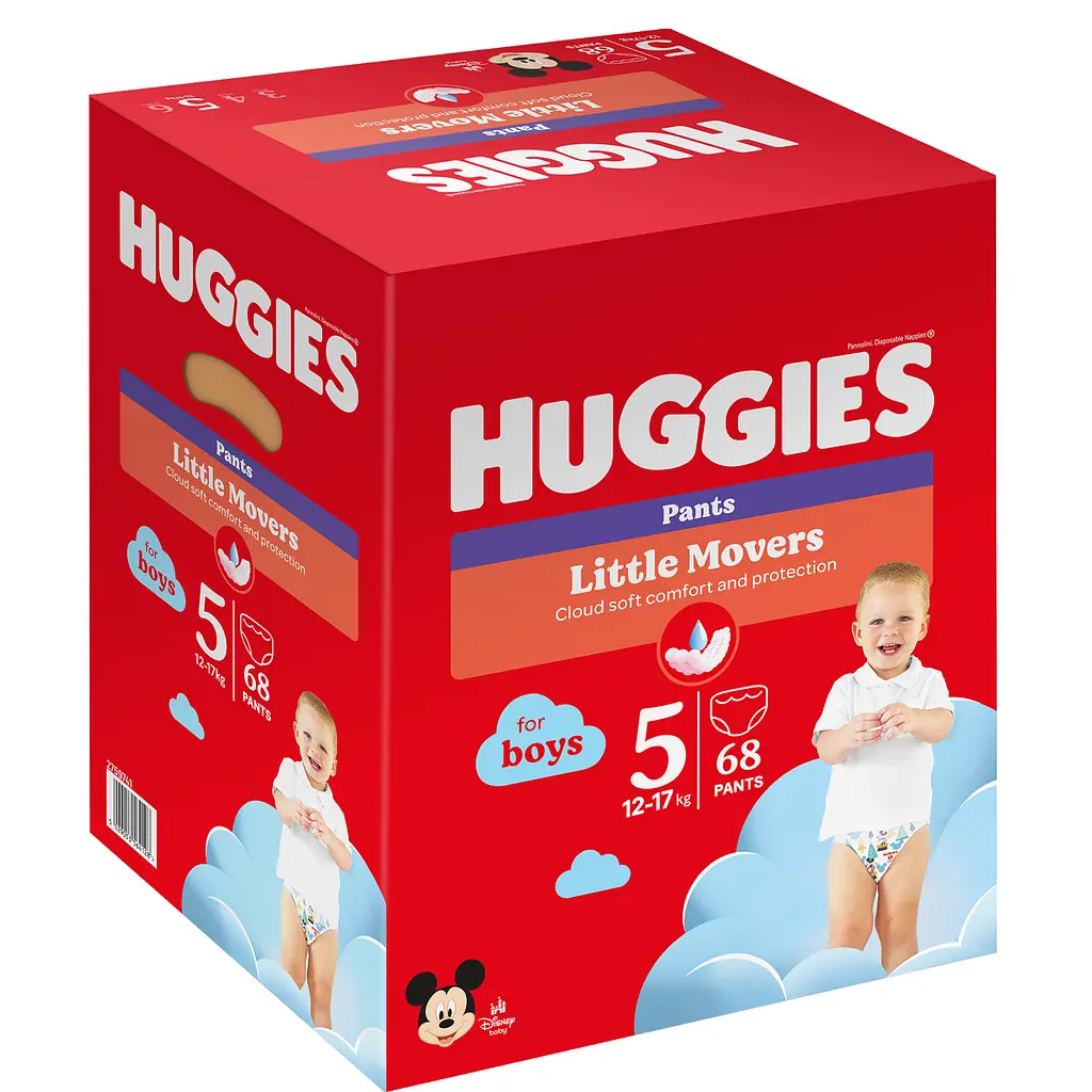 Набір підгузки-трусики для хлопчиків Huggies Little Movers Pants 5 (12-17 кг) 68 шт. - фото 2