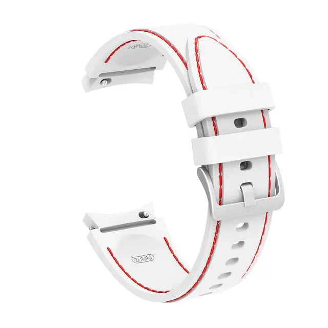 Ремінець для Samsung Galaxy Watch 4 40mm - біло-червоний ширина кріплення 20мм силікон Watchbands RLine (W44-1WB29798668) - фото 2