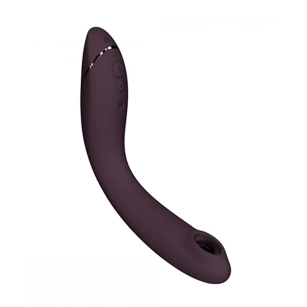 Лубрикант Womanizer OG + 50 мл - Вибратор для точки G c вакуумной стимуляцией, 17.6х3.9 см баклажановый - фото 7