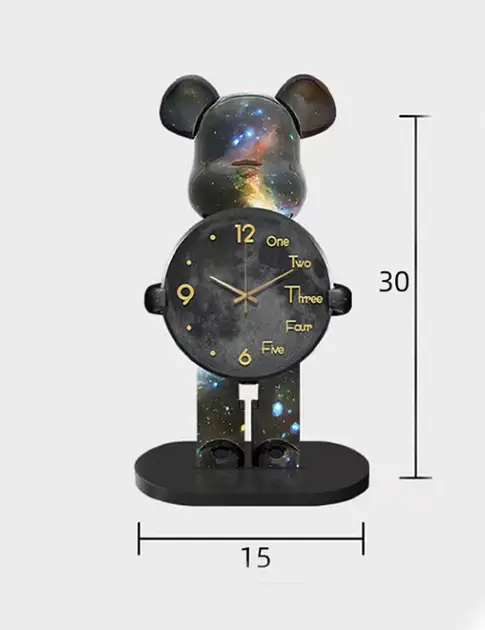 Настільний годинник Фігурка Ведмідь Bearbrick Космічні 30 см - фото 4