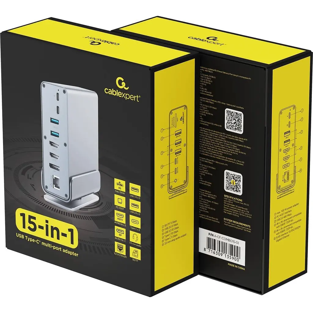 Адаптер Cablexpert A-CF-COMBO15-01, USB Type-C 15-в-1 - фото 11