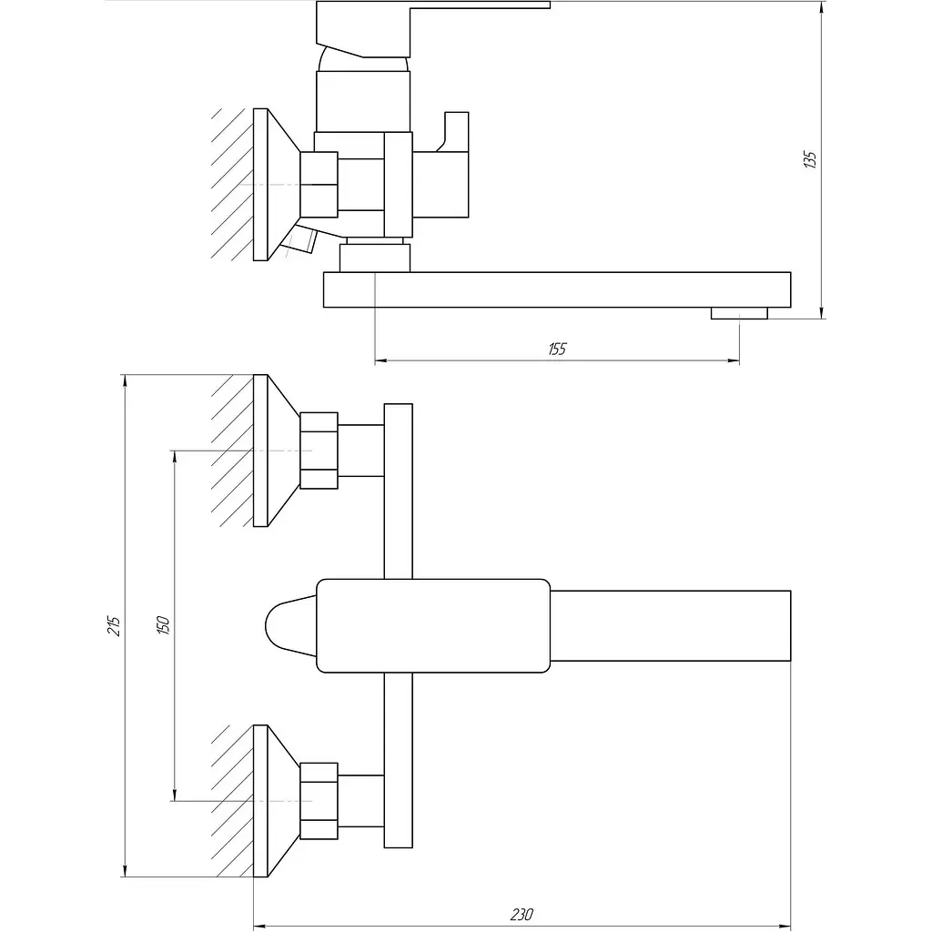 Смеситель для ванны Globus Lux Milano GLM-0102N-11-Graphite Графит - фото 7