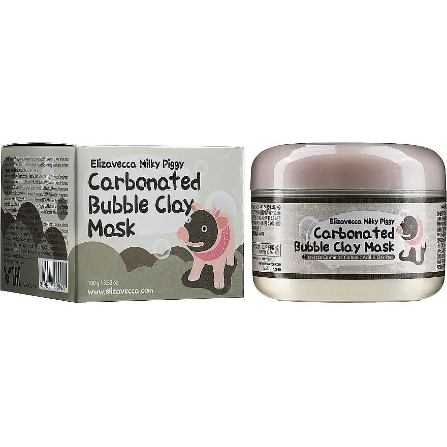 Маска для обличчя глиняно-бульбашкова 100 мл Elizavecca Face Care Milky Piggy Carbonated Bubble Clay Mask - фото 2