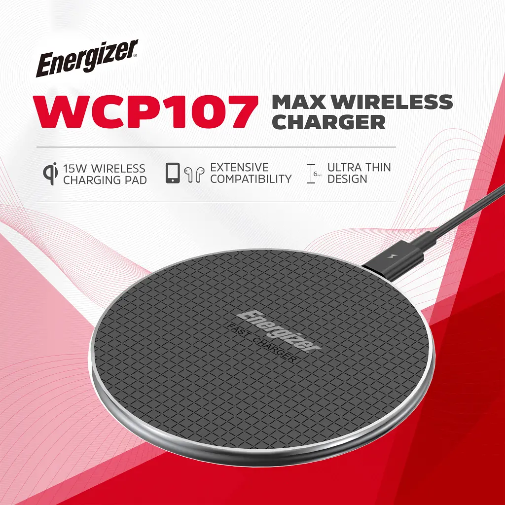 Зарядний пристрій Energizer Qi 15W wireless WCP107 black (WCP107) - фото 6