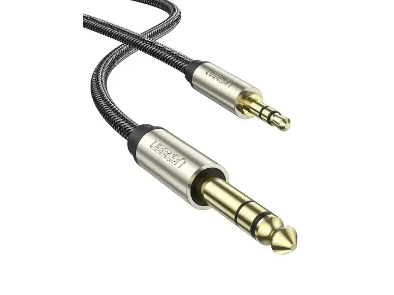Аудіокабель UGREEN jack 6.3 мм - mini-jack 3.5 мм 2м Gray (10628)