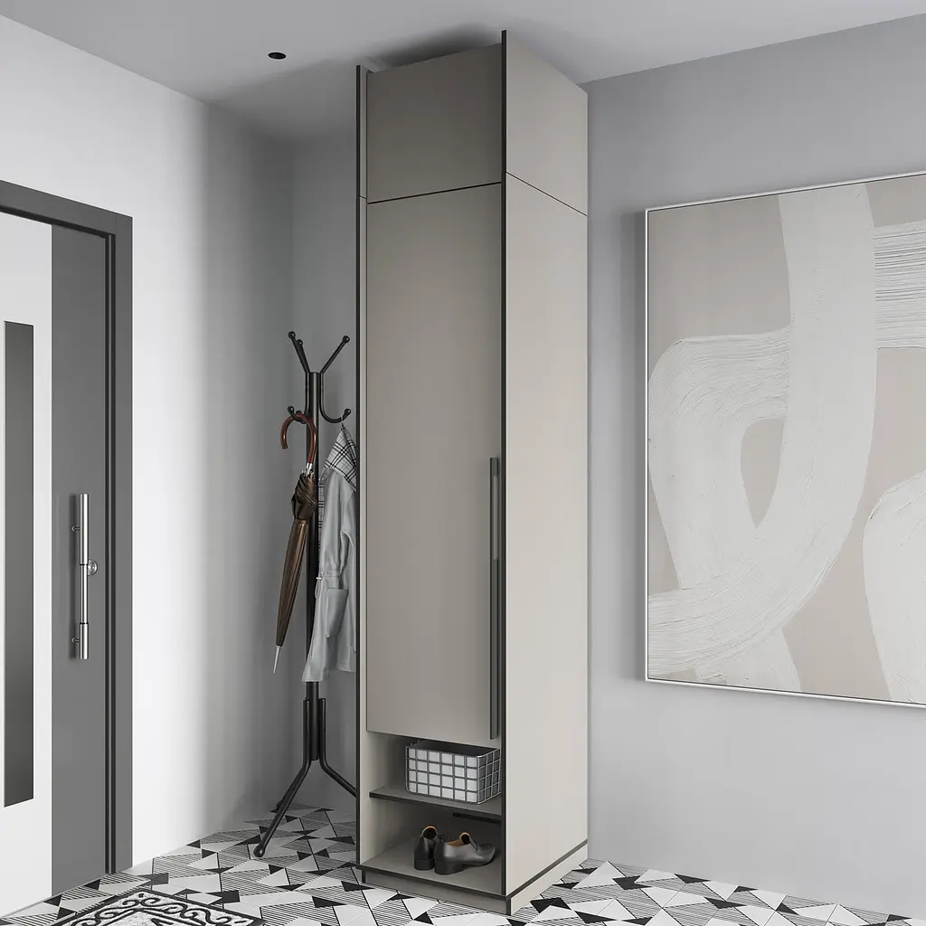 Пенал для будинку Flamecame з полицями у передпокій FR-02 Кашемір - фото 3