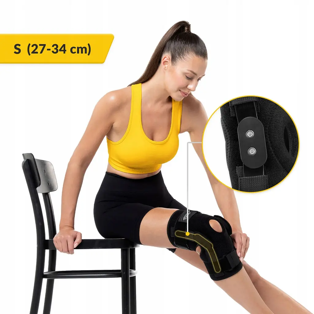 Фіксатор (бандаж) для коліна 4FIZJO шарнірний 1 шт 4FJ0471 Size S (P-5907739317605) - фото 4