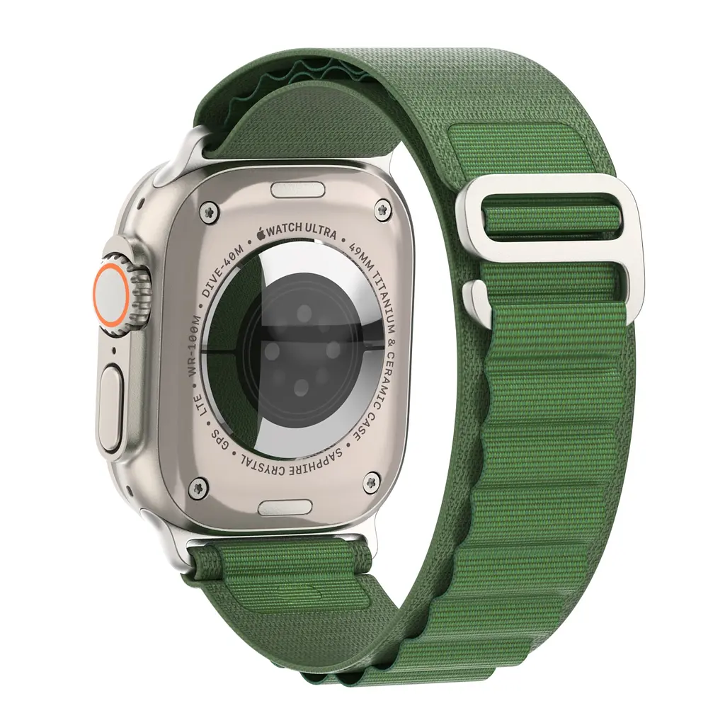 Ремінець для Apple Watch 49/46/45/44/42 (Series 1-3), зелений, Alpine Loop Alpina Band, тканинний поліестеровий ремінець для смарт-годин, дихаючий, для активного відпочинку та спорту, ArmorStandart (ARM64981) - фото 5