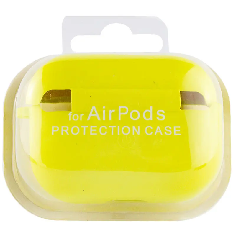 Силіконовий футляр з мікрофіброю для навушників Airpods Pro Жовтий / Bright Yellow - фото 4