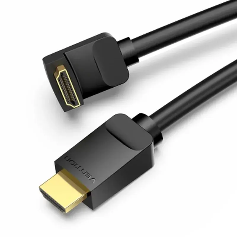 Кабель мультимедійний HDMI M to HDMI M 3.0m 4K60Hz 90° corner black Vention (AAQBI) - фото 2