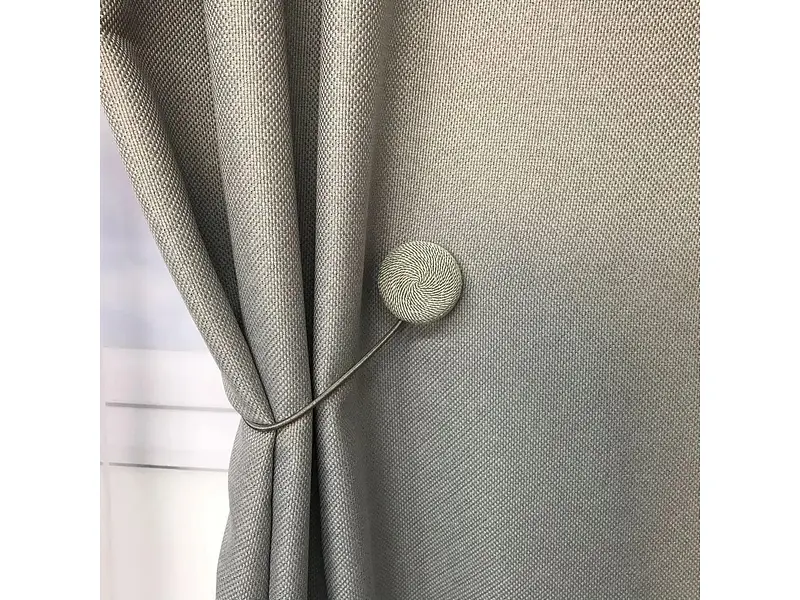 Льняні штори блекаут сірого кольору на тасьмі 2шт. 150х270 ALBO pbe0052536 - фото 3