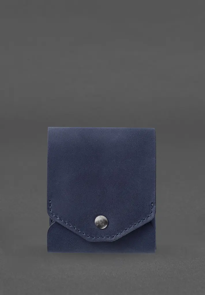 Кожаный кард-кейс (портмоне) 11.0 синий Crazy Horse - фото 3