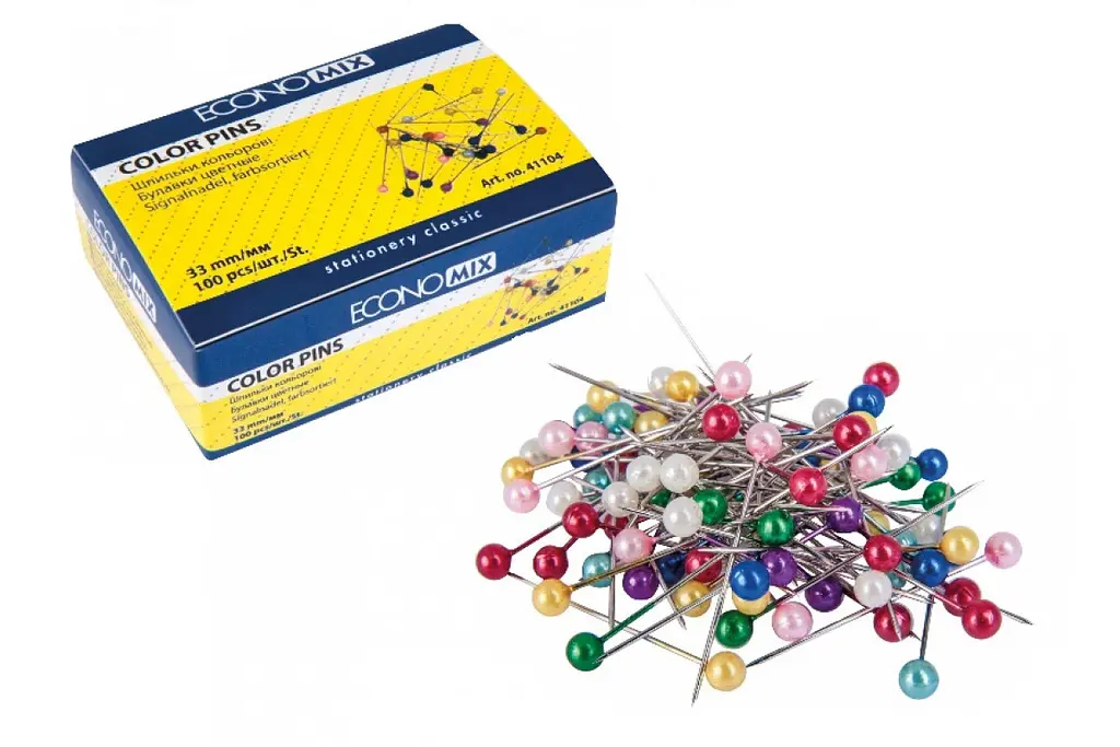 Шпильки кольорові 33 мм Economix, 100 шт. E41104 (10)