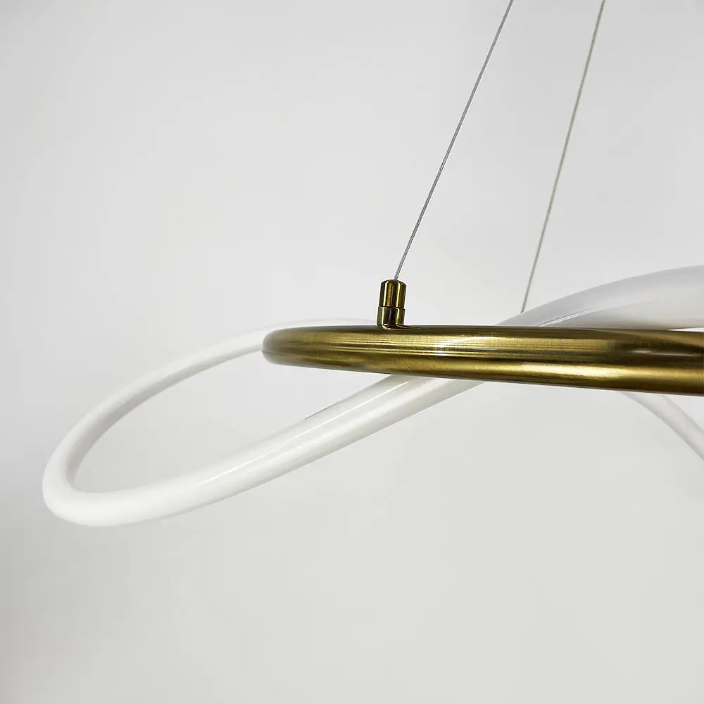 Кольцевая латунная люстра с гибкой LED лентой Ø105 см (кольцо 80 см) | Ст. Y 410-800 AB | Line F - фото 5