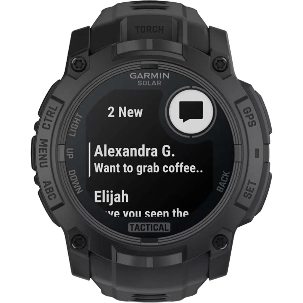 Смарт-годинник Garmin Instinct 3 Solar 50mm Tactical Edition Black with Black Band (010-02935-50) [135951] - фото 2