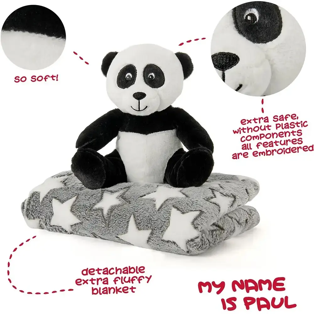 Плед Perletti Toys Paul Panda з м'якою іграшкою 120x80 см сірий/білий (P13070) - фото 3