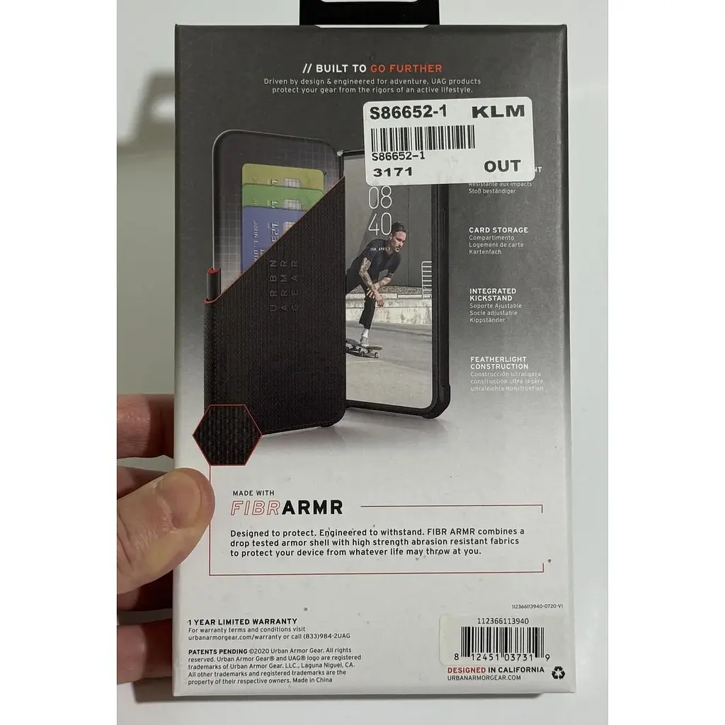 Оригинальный противоударный чехол книжка UAG Metropolis FIBR для iPhone 12 Pro Max (6.7") Black 112366113940 - фото 3