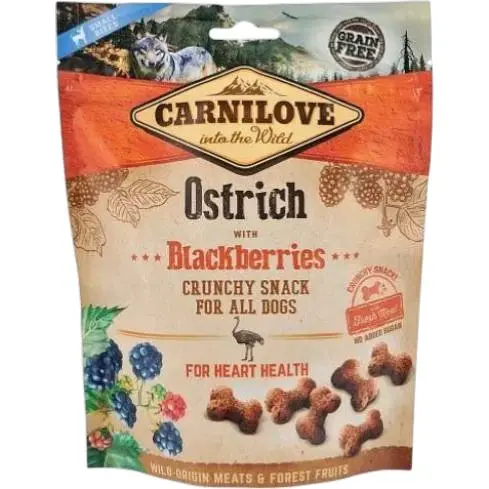 Ласощі для собак Carnilove Dog Crunchy Snack М'ясо страуса та ожина 200 г
