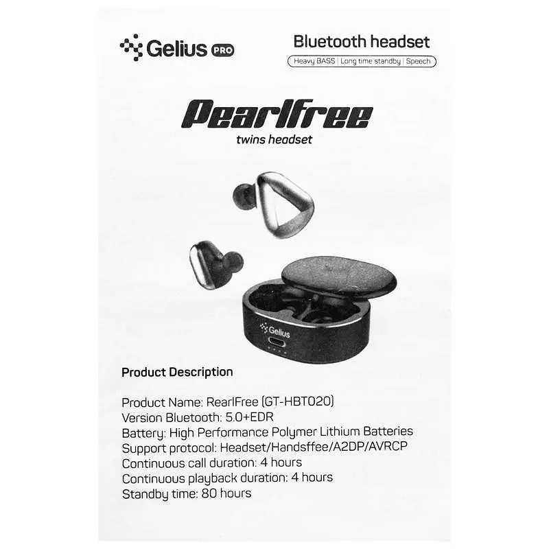 Бездротові навушники Gelius Pro PearlFree GP-HBT020 Silver - фото 3