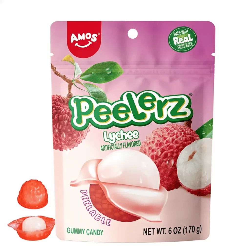 Желейні цукерки Amos Peelerz Peelable Gummy Lychee 170г - фото 3