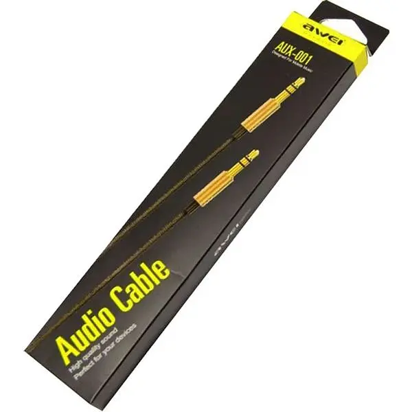 Кабель Awei AUX-001 AUX cable 1m Black - фото 2