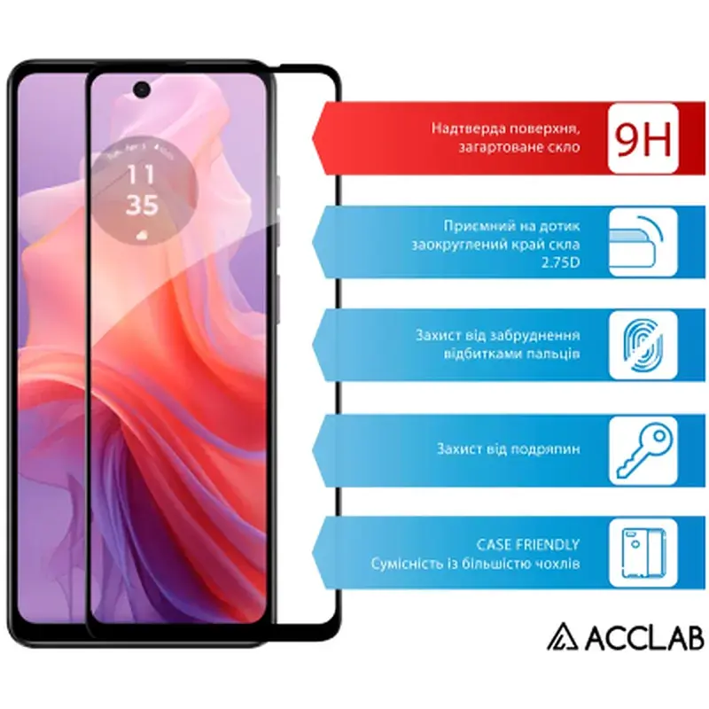 Скло захисне ACCLAB Full Glue MOTO E14 Black (1283126597688) - фото 3